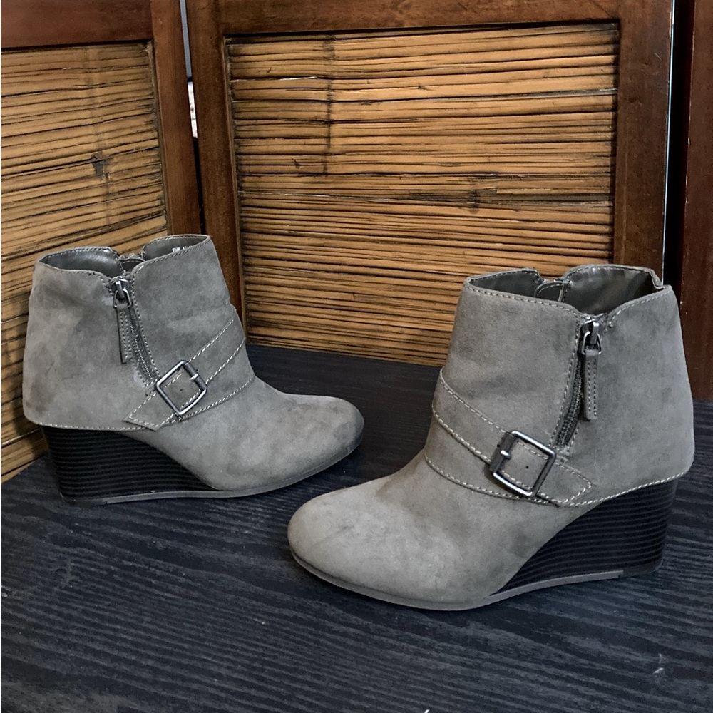 Dark grey suede ankle boots size 8